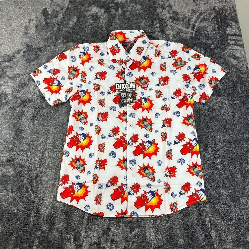 Dixxon Flannel Co Bombs Away Button Up Short Sleeve Shirt Men's M NWT
